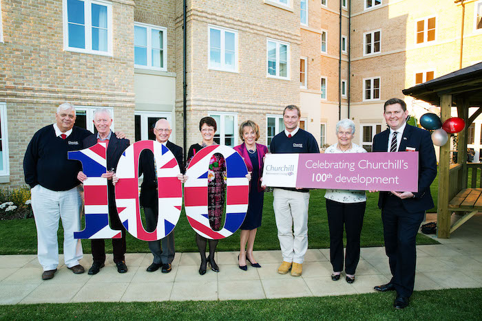 Dame Esther Rantzen leads Churchill Retirement Living's celebrations for the official opening of Chelmer Lodge in Chelmsford, CRL's 100th development.